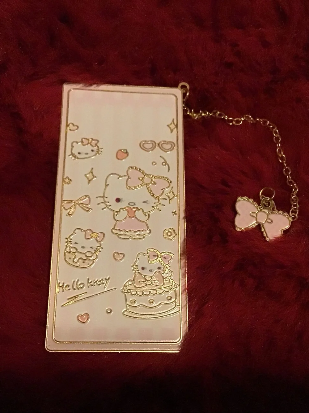 Hello Kitty Pink and Gold Phone Case with Bow Charm